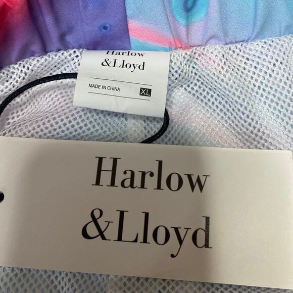 NEW Harlow & Lloyd Men's Blue Pink Marshmallow Marbled Sweat Pants Size XL - Picture 5 of 6